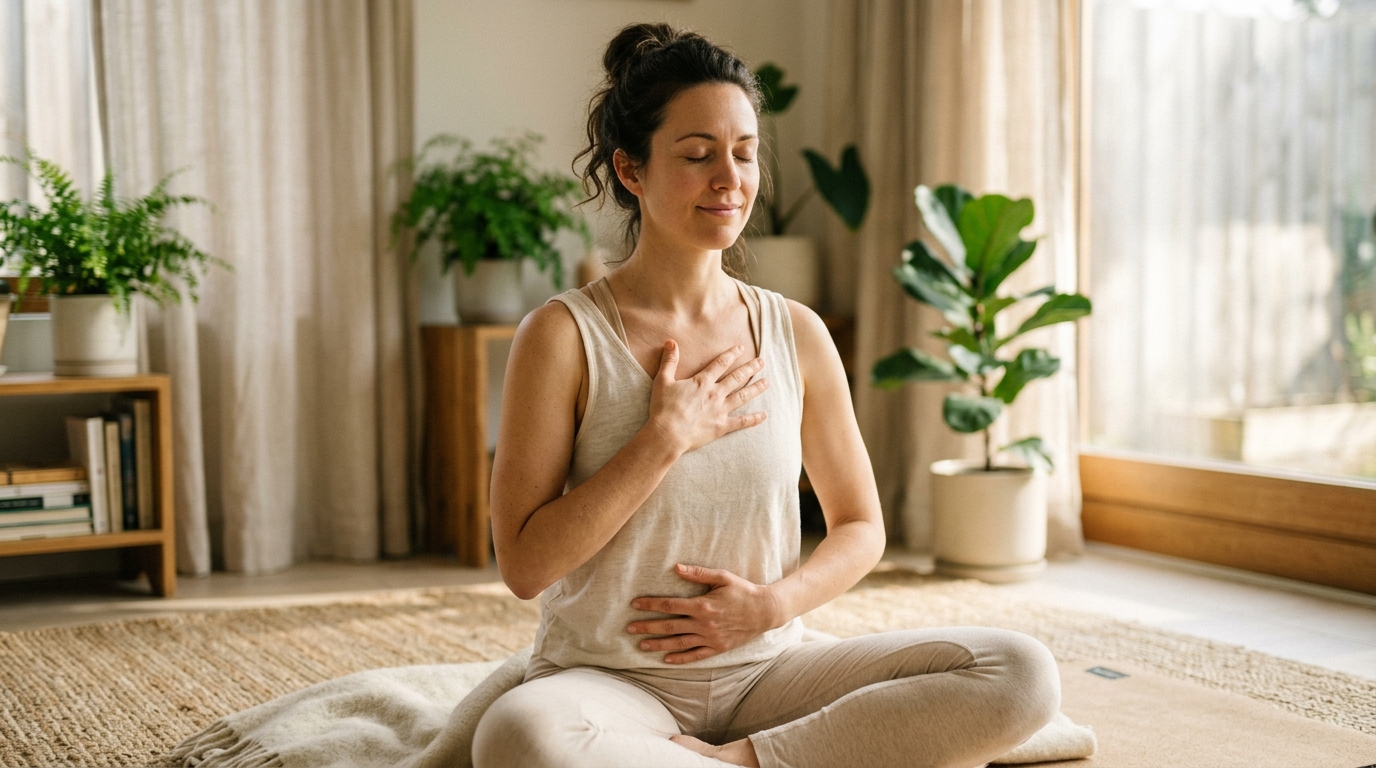 Peisaj natural liniștit propice meditației și practicii yoga în aer liber